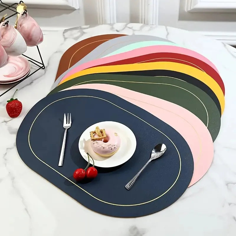 Washable Leather Placemats – Heat-Resistant, Waterproof, Non-Slip
