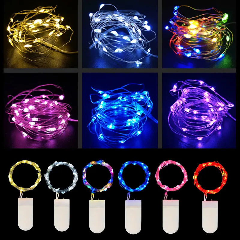 5pcs 2m Copper Wire LED String Lights