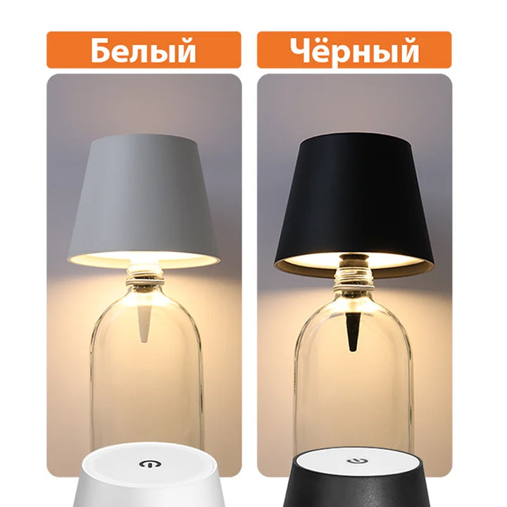 Wireless Bottle Lamp with 3-Color Touch Control & Dimming