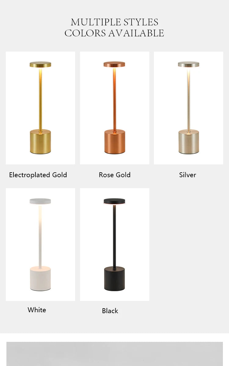 USB Rechargeable LED Table Lamp – 3-Color Touch Control