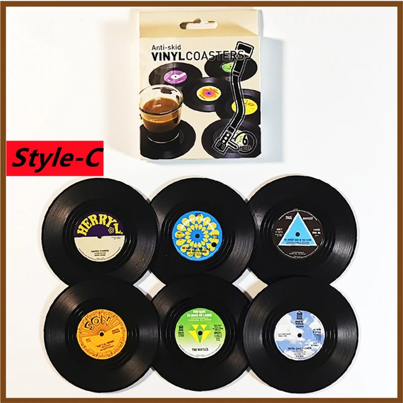Retro Vinyl Record Coasters