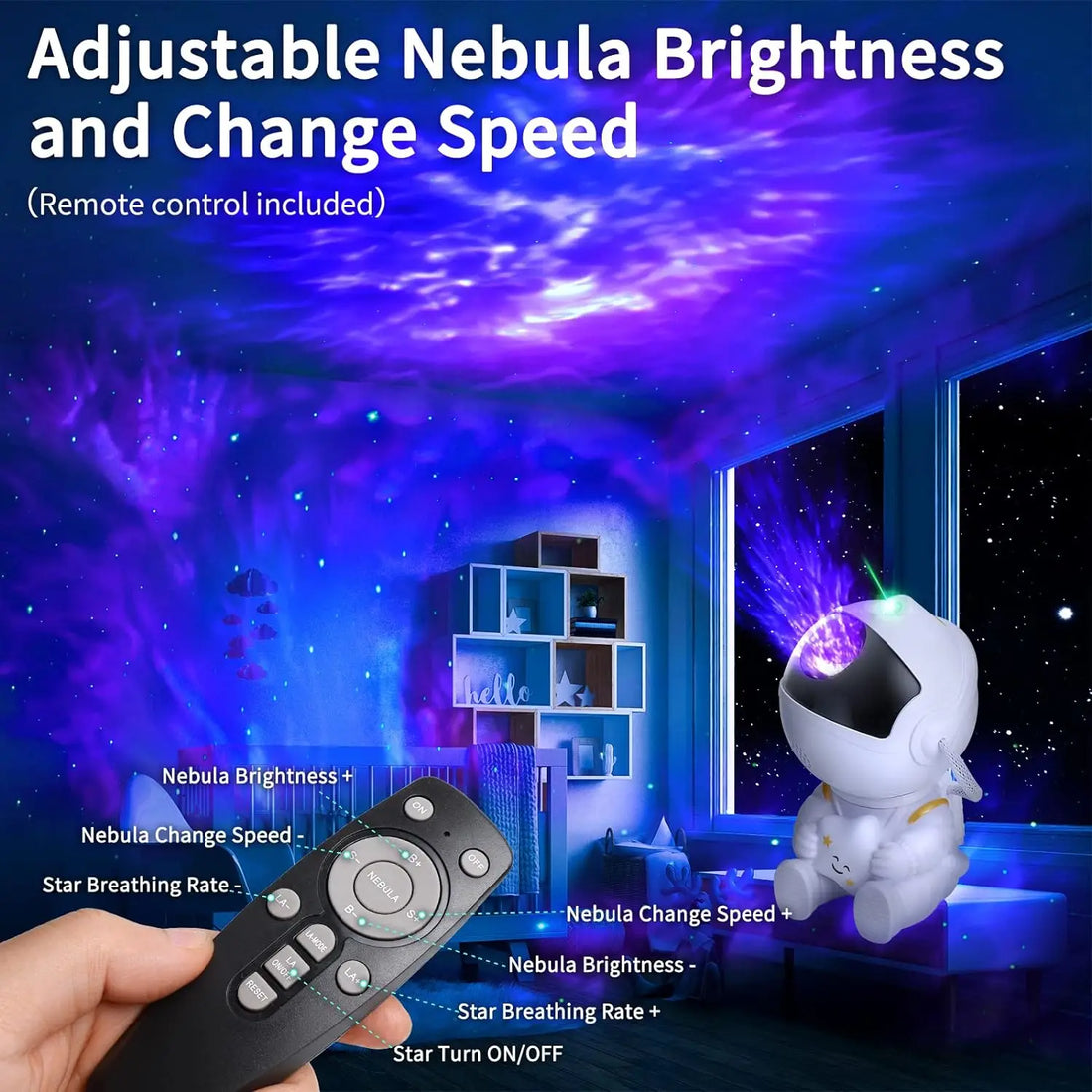 Galaxy Star Astronaut Projector – LED Starry Sky Night Lamp