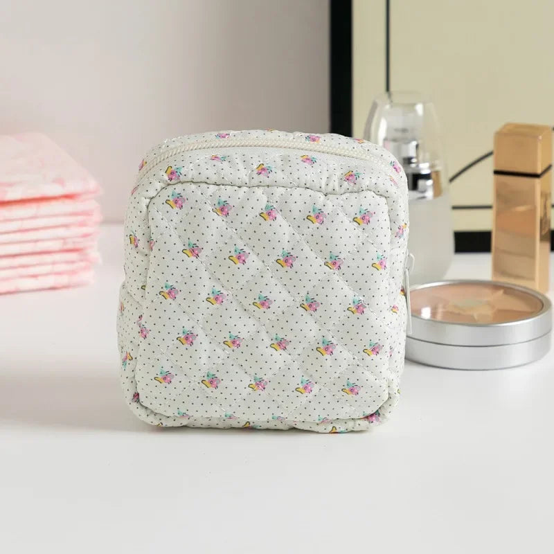 Heart Print Sanitary Napkin Pouch
