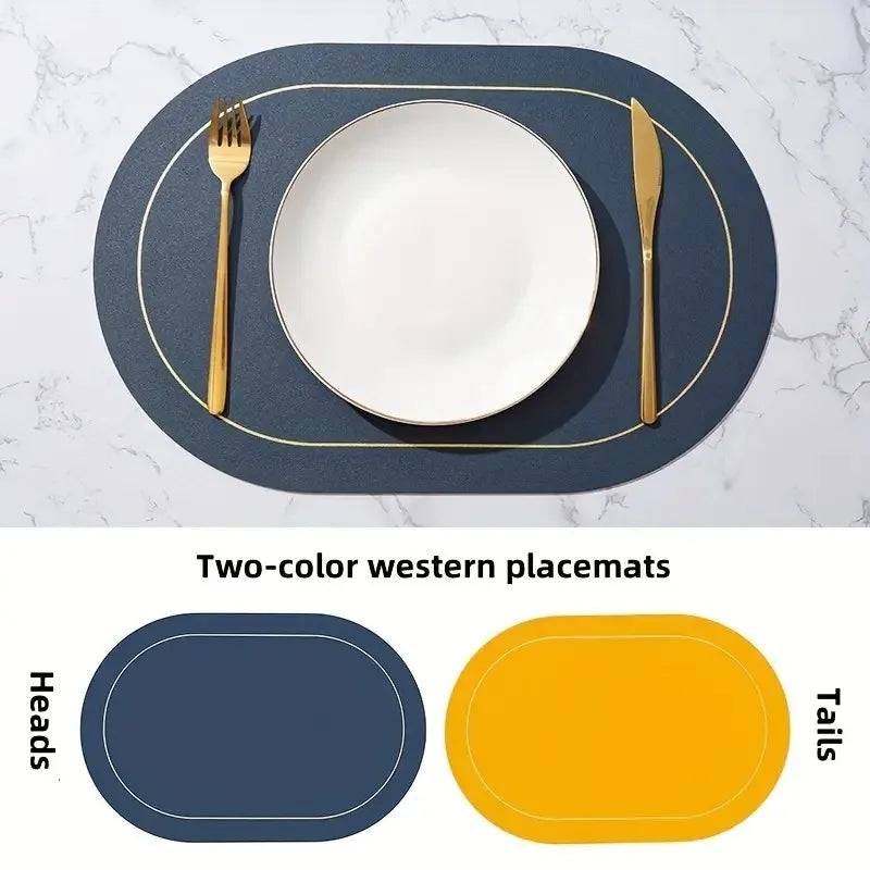 Washable Leather Placemats – Heat-Resistant, Waterproof, Non-Slip