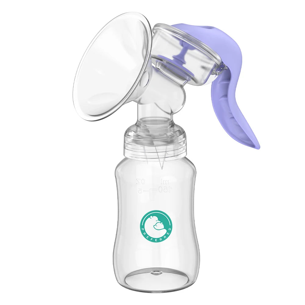 Manual Breast Pump with Baby Nipple & Milk Bottle – BPA Free