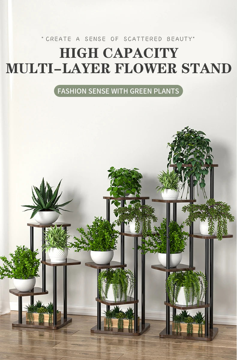 Wooden Plant Stand – 5/6/8 Layer Flower Pot Display Shelf