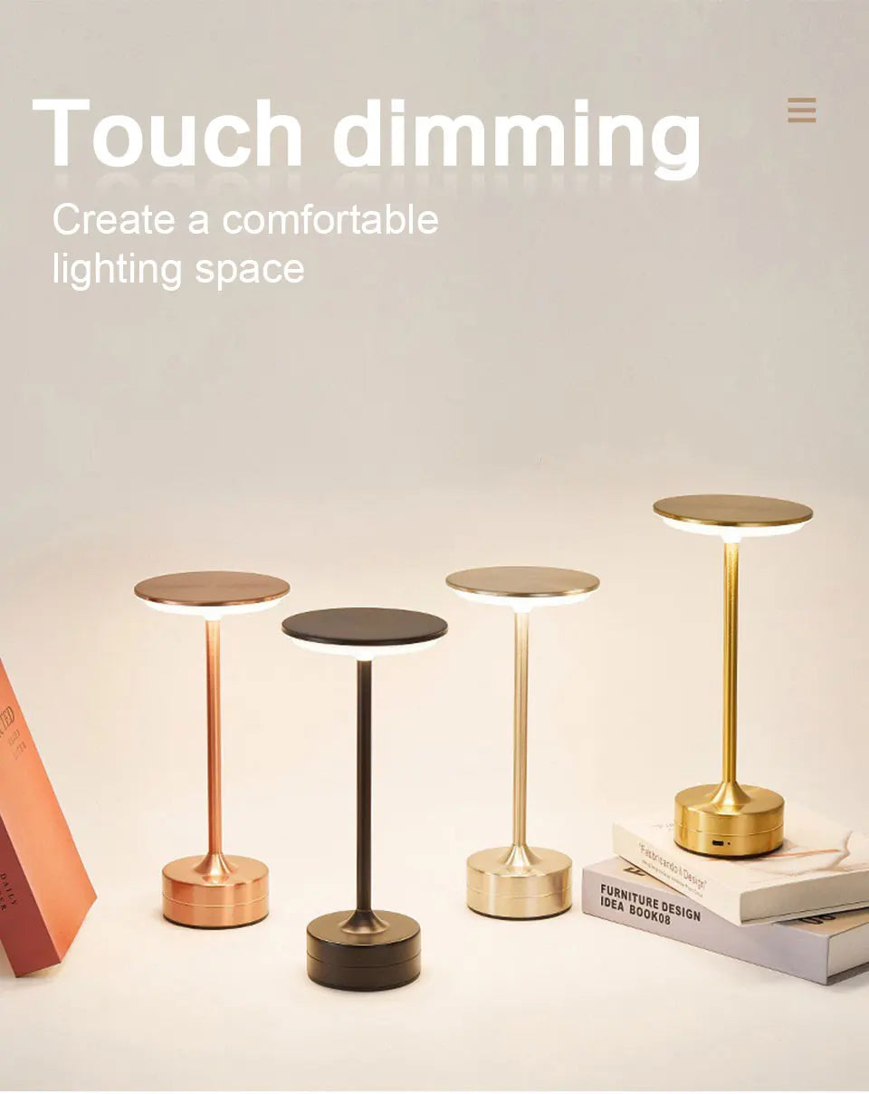 LED Touch Sensor Table Lamp – USB Rechargeable Night Light