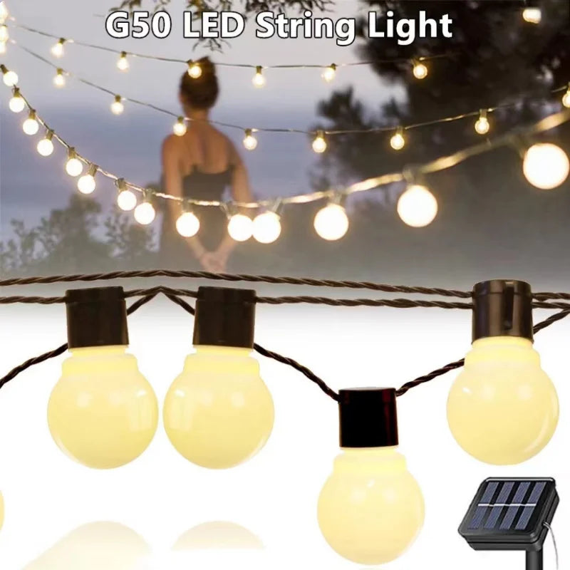G50 LED Bulb String Lights – Solar Ambient Fairy Lights
