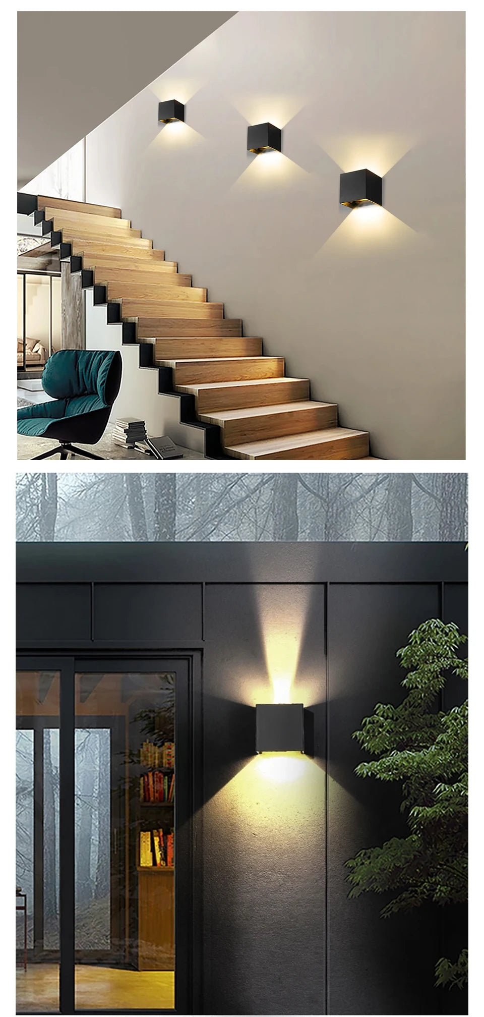 LED Modern Wall Lamp – 6W Adjustable Cube Light for Indoor & Outdoor