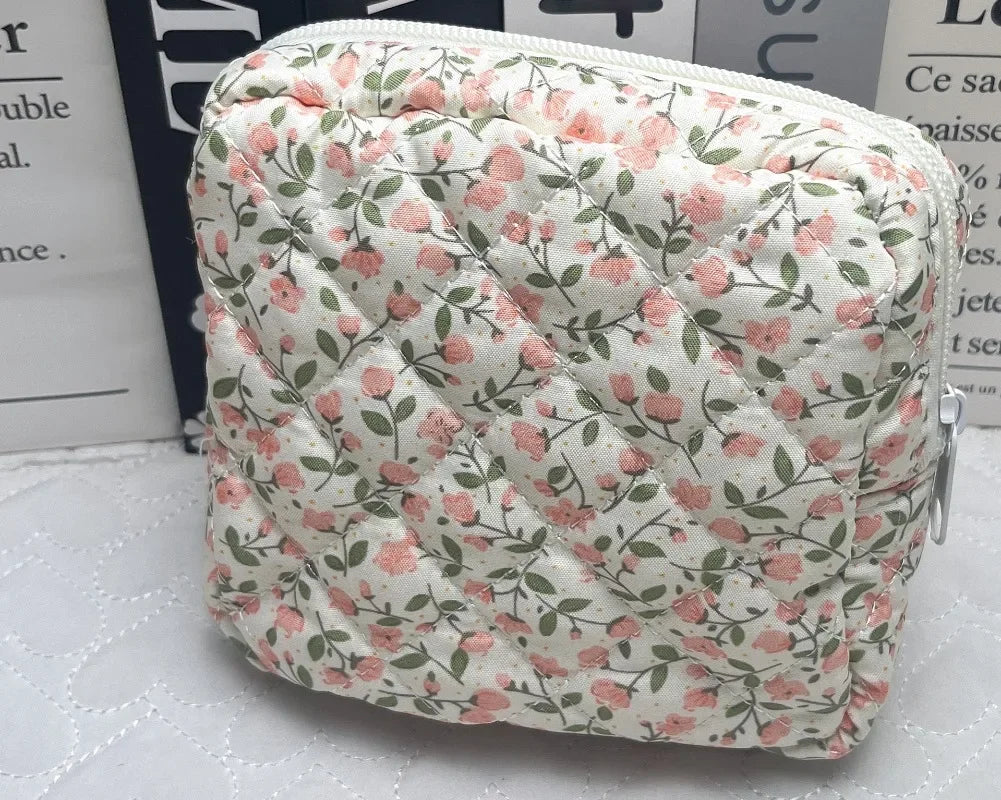 Heart Print Sanitary Napkin Pouch