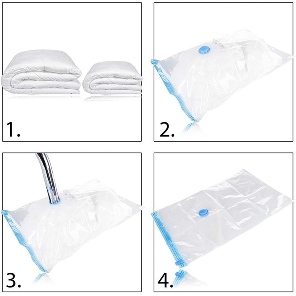 Vacuum Storage Bags with Valve – Large Space-Saving Clothes Organizer
