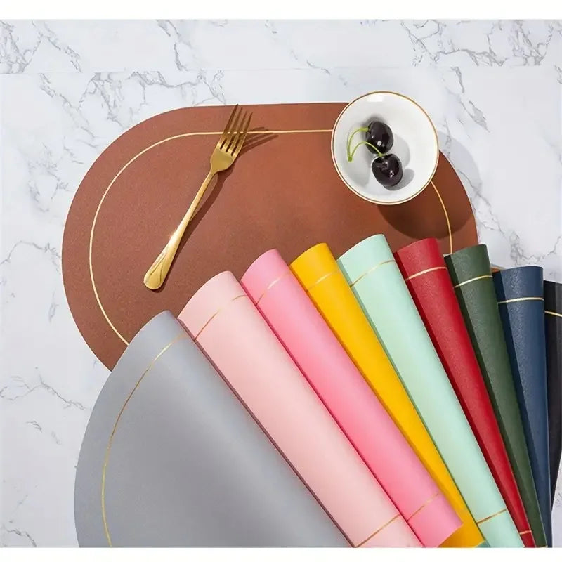 Washable Leather Placemats – Heat-Resistant, Waterproof, Non-Slip