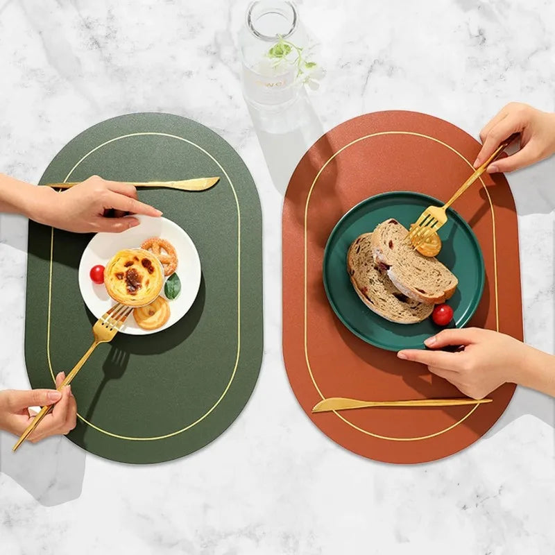Washable Leather Placemats – Heat-Resistant, Waterproof, Non-Slip
