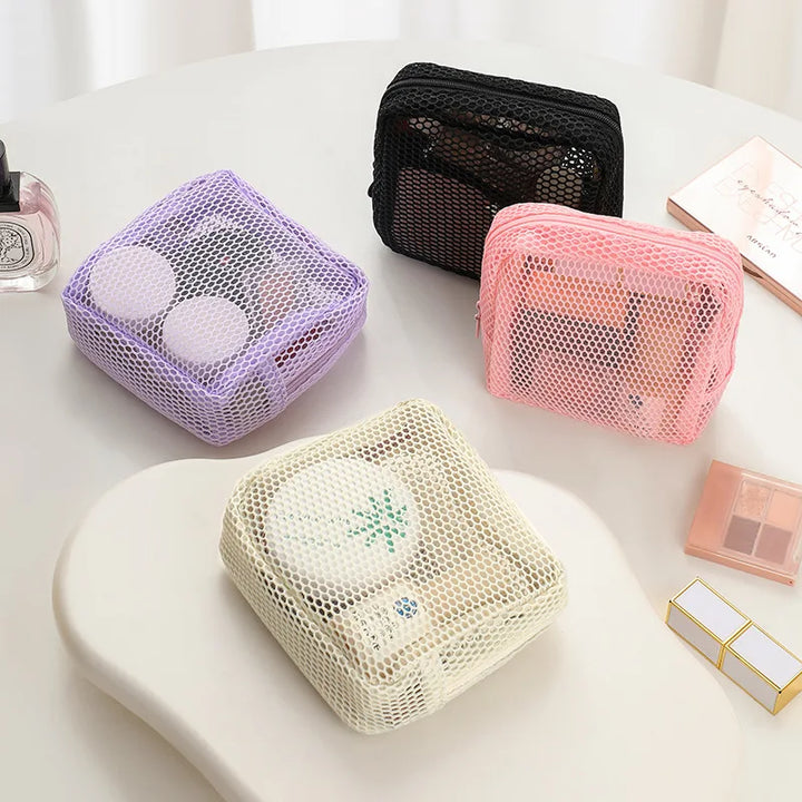 Square Mesh Cosmetic Bag