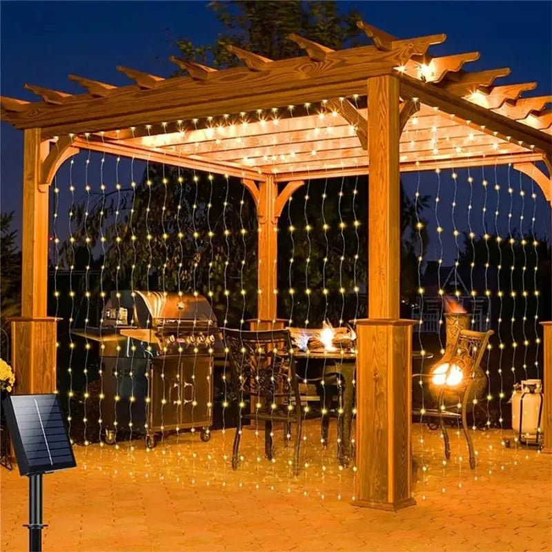 Solar Curtain String Lights