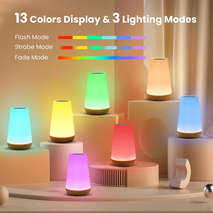 USB Rechargeable Touch Lamp – Dimmable RGB Night Light