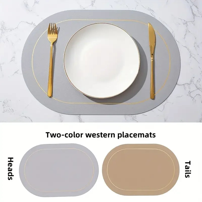 Washable Leather Placemats – Heat-Resistant, Waterproof, Non-Slip