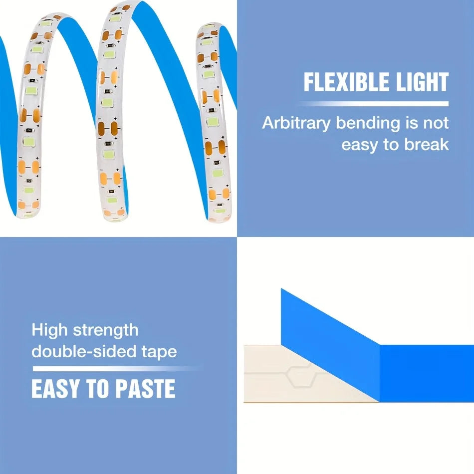 1M USB LED Strip Light – Gesture Sensor Night Lamp, Dimmable 60 LEDs