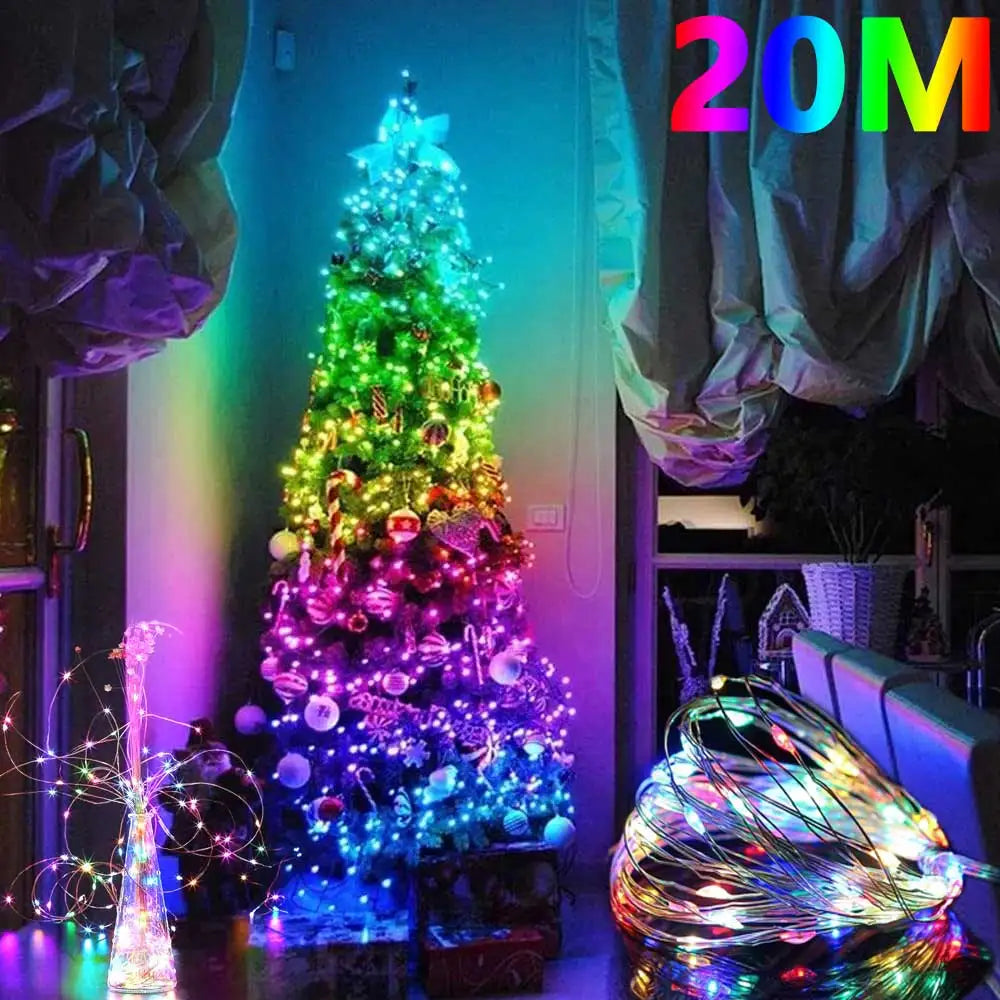 20m USB LED String Lights – Warm White Fairy Lights for Decor