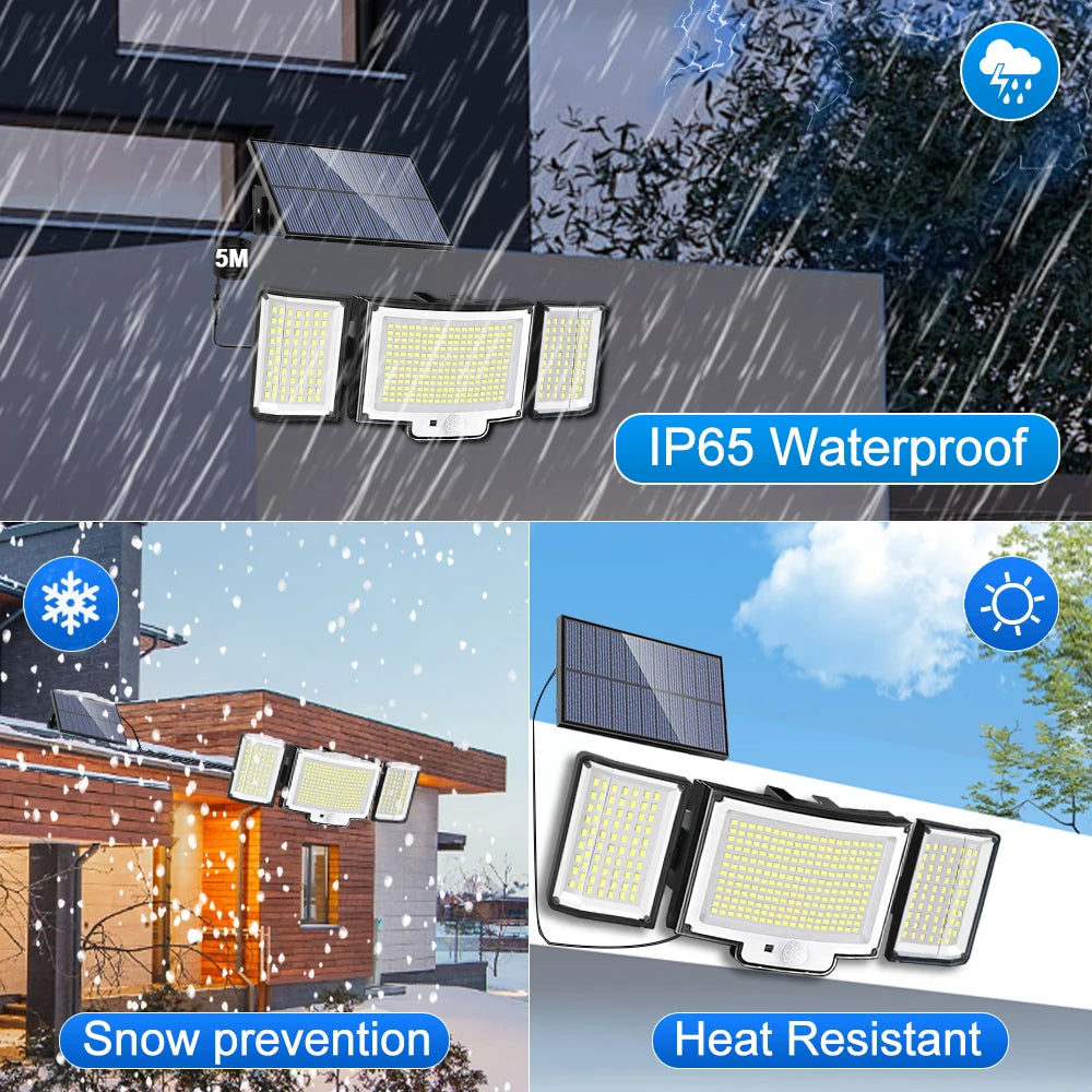 366LED Solar Security Light – Outdoor Motion Sensor, IP65 Waterproof
