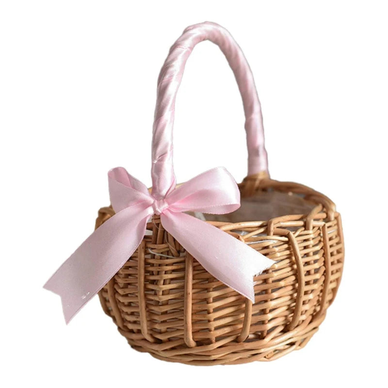 Handmade Woven Rattan Flower Basket