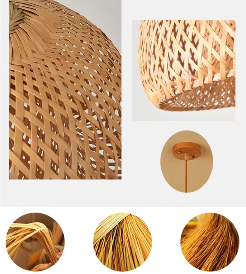 Hand-Knitted Bamboo Pendant Lamp