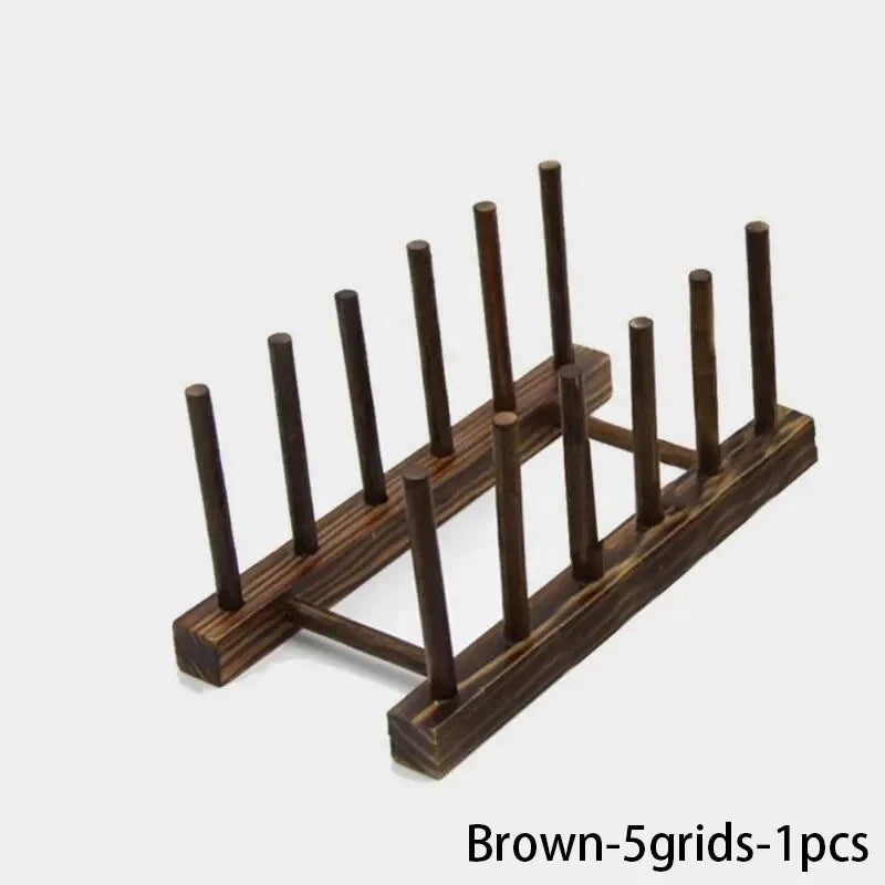 Wooden Dish Drying Rack with Drainboard – Kitchen Storage Organizer