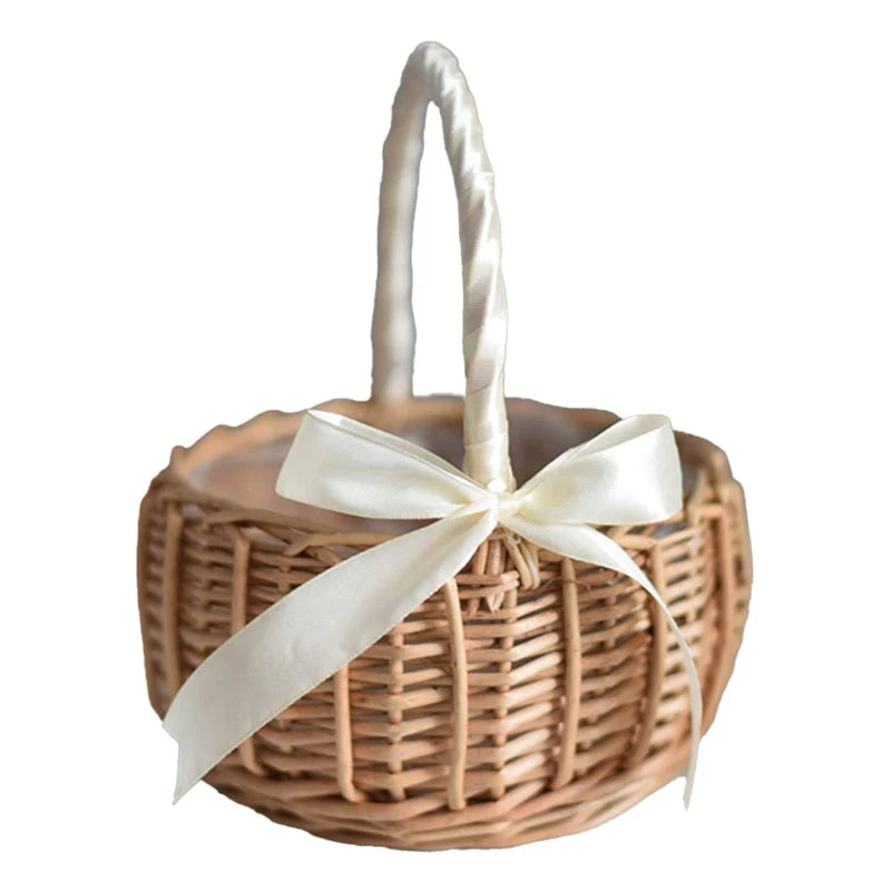Handmade Woven Rattan Flower Basket