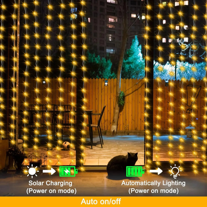 Solar Curtain String Lights