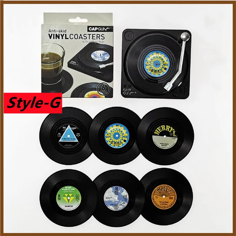 Retro Vinyl Record Coasters