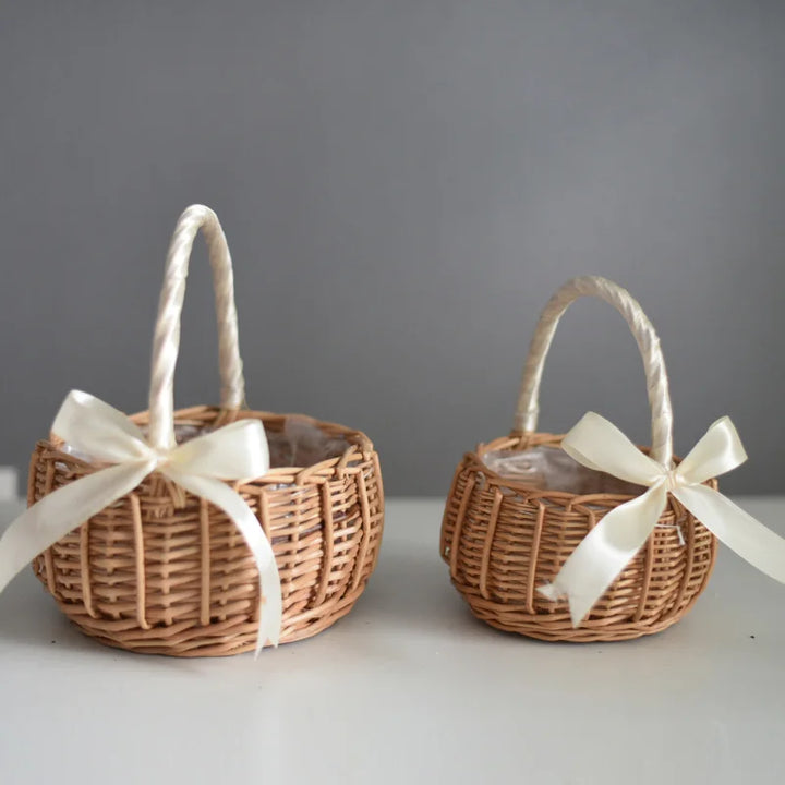 Handmade Woven Rattan Flower Basket