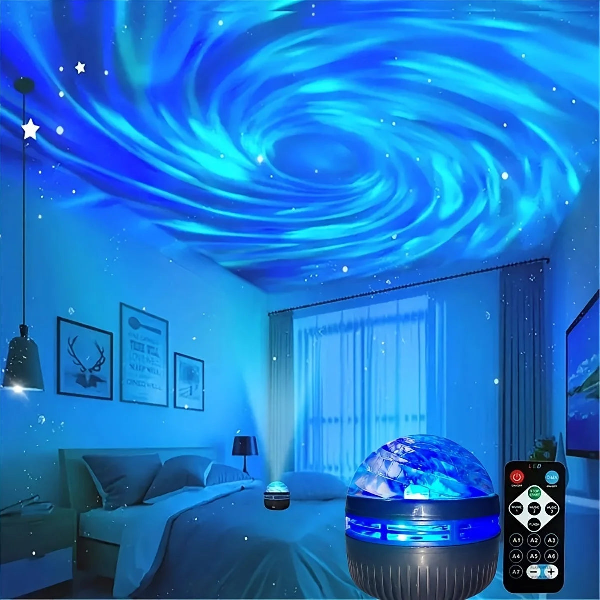 Starry Sky Galaxy Projector Lamp – LED Night Light with Remote