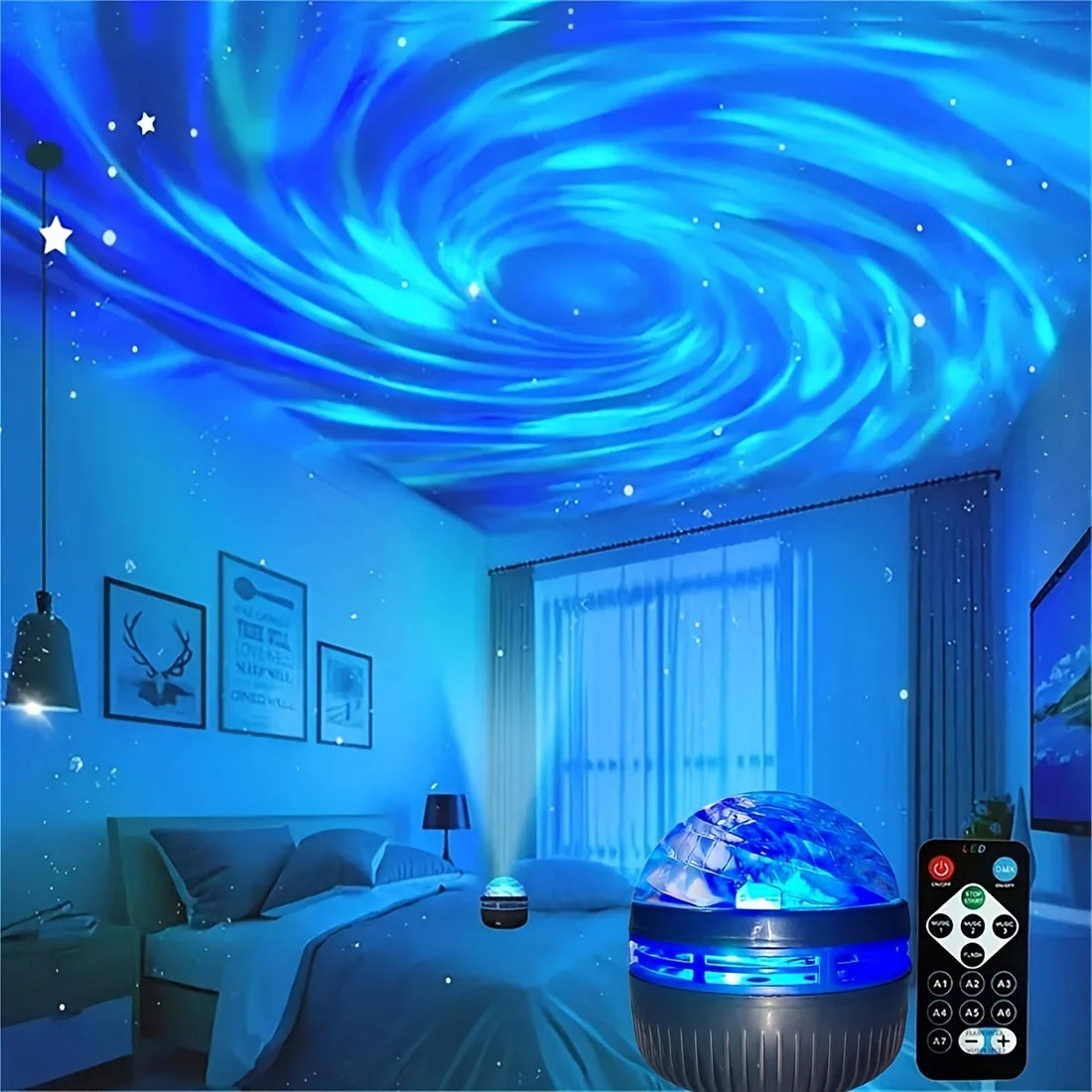 Starry Sky Galaxy Projector Lamp – LED Night Light with Remote