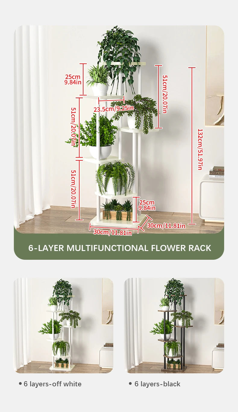 Wooden Plant Stand – 5/6/8 Layer Flower Pot Display Shelf