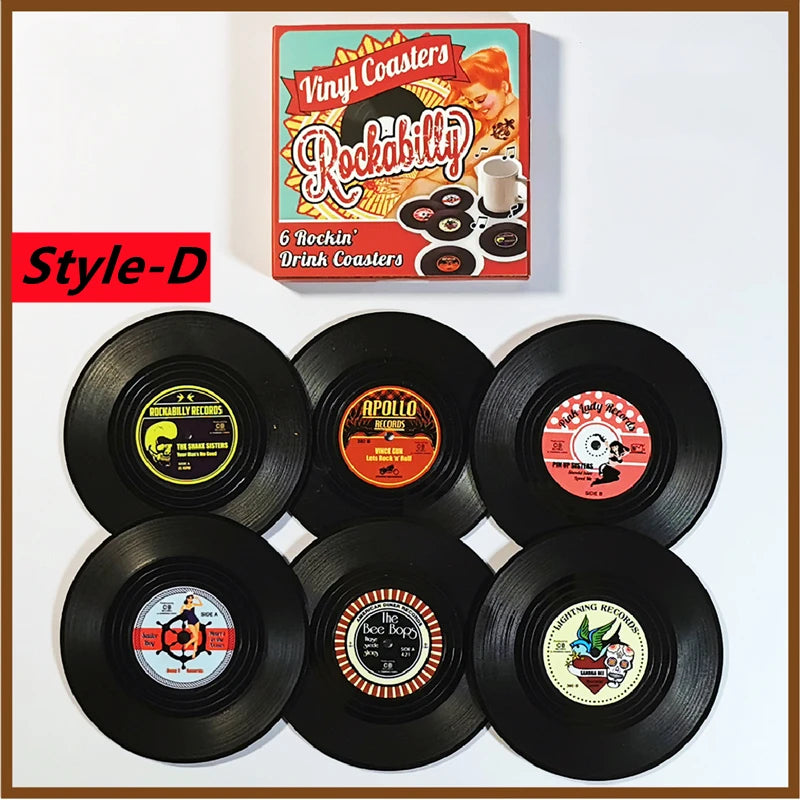 Retro Vinyl Record Coasters