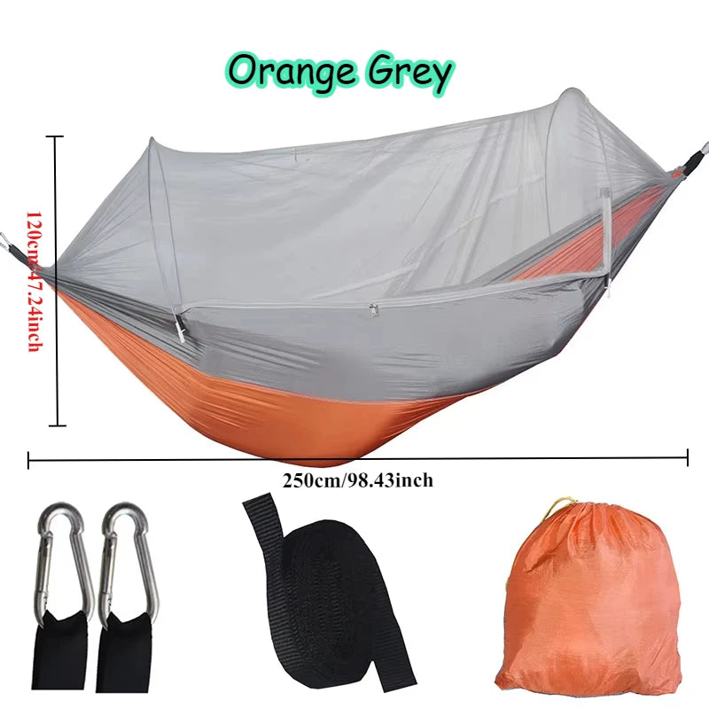 Outdoor Camping Hammock with Mosquito Net – Lightweight Parachute Fabric