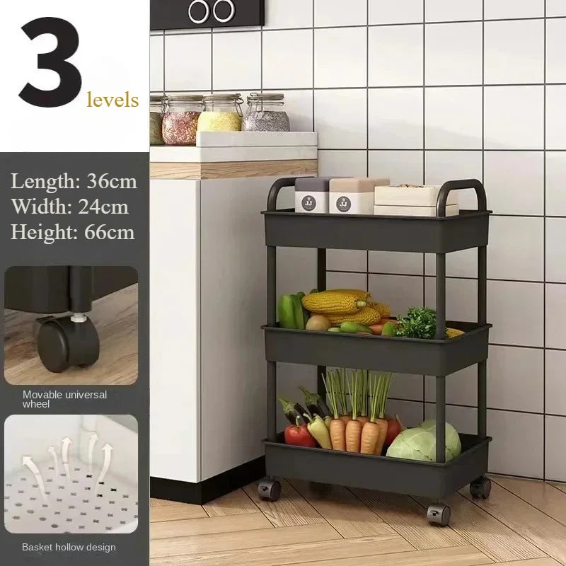 Multi-Layer Storage Cart – Movable Floor Rack with Wheels