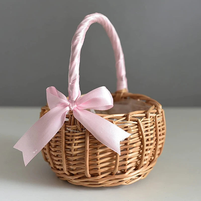 Handmade Woven Rattan Flower Basket