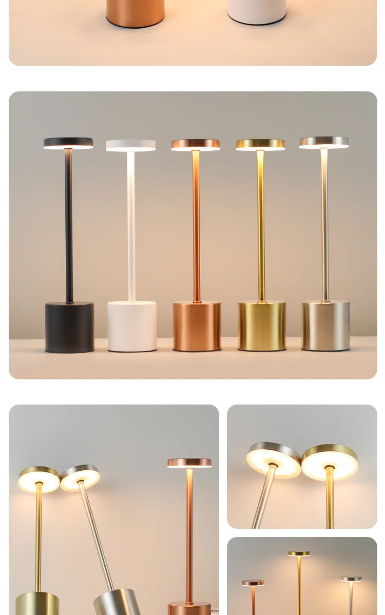 USB Rechargeable LED Table Lamp – 3-Color Touch Control