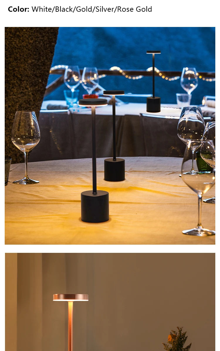 USB Rechargeable LED Table Lamp – 3-Color Touch Control