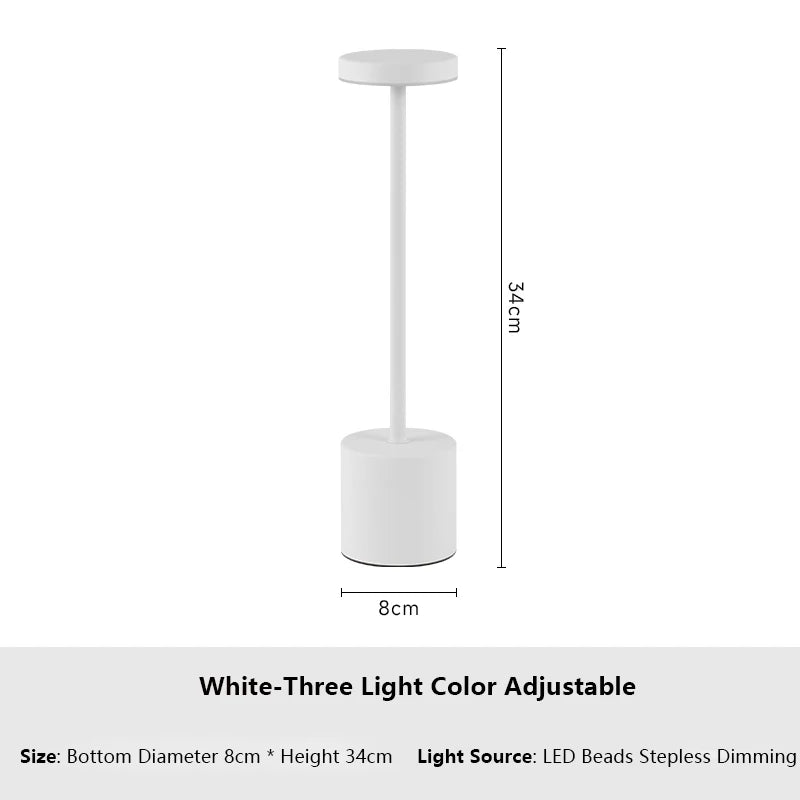 USB Rechargeable LED Table Lamp – 3-Color Touch Control