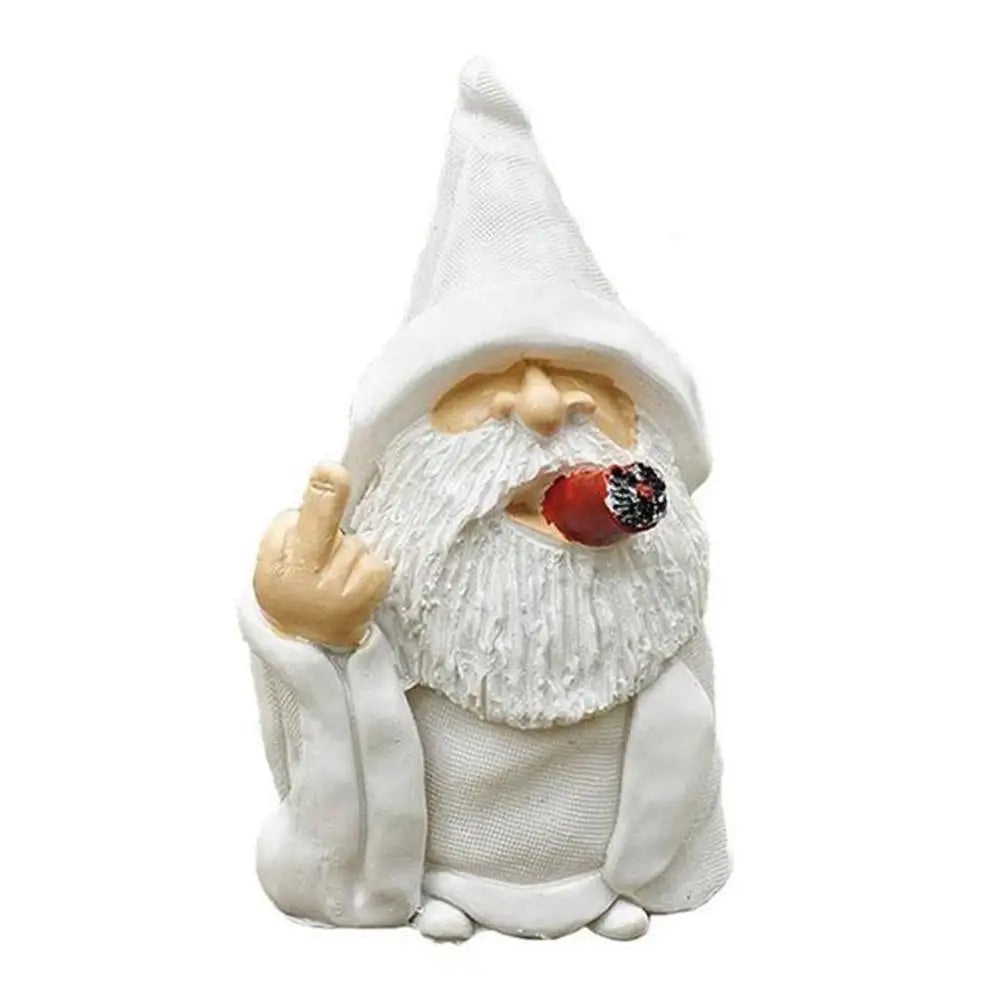 Smoking White Beard Resin Gnome