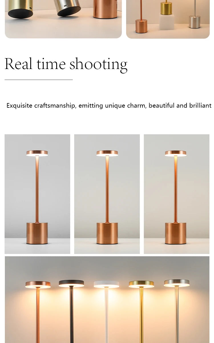 USB Rechargeable LED Table Lamp – 3-Color Touch Control