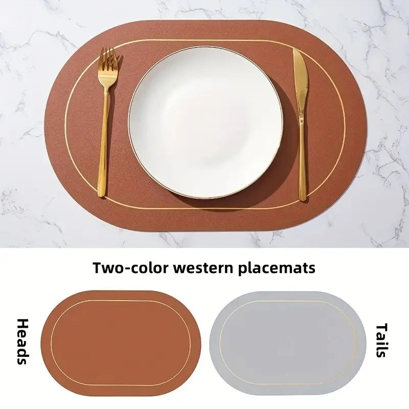 Washable Leather Placemats – Heat-Resistant, Waterproof, Non-Slip
