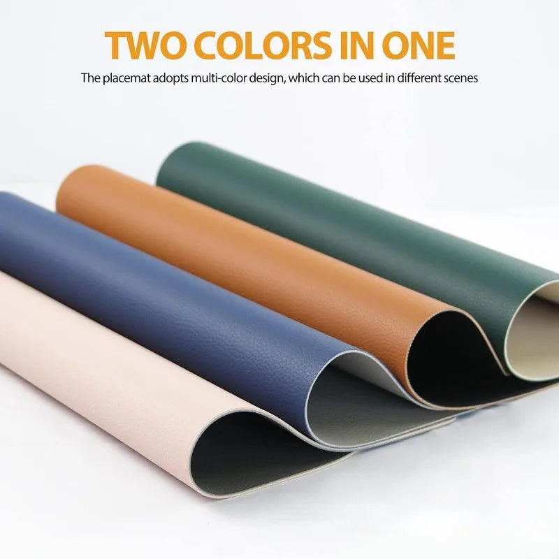 Washable Leather Placemats – Heat-Resistant, Waterproof, Non-Slip