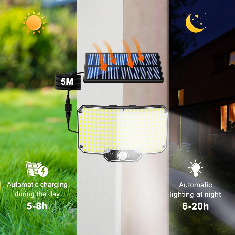 366LED Solar Security Light – Outdoor Motion Sensor, IP65 Waterproof