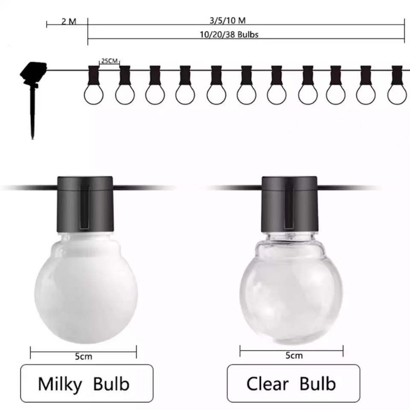 G50 LED Bulb String Lights – Solar Ambient Fairy Lights
