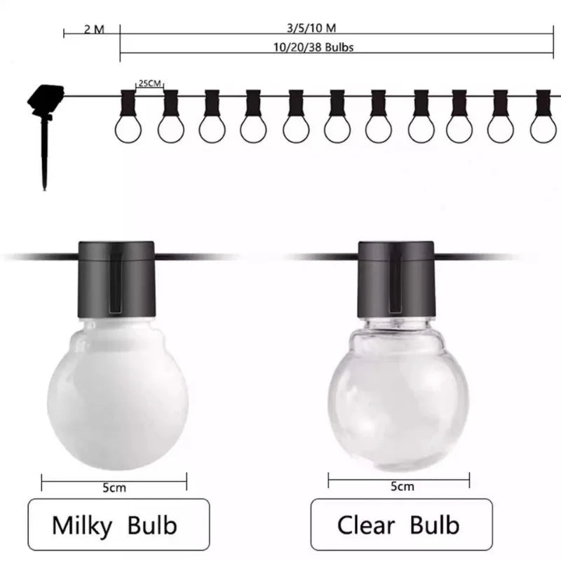 G50 LED Bulb String Lights – Solar Ambient Fairy Lights