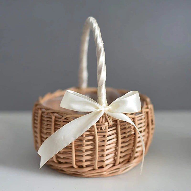 Handmade Woven Rattan Flower Basket