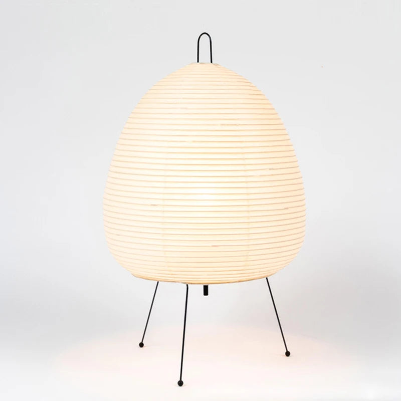 Japanese-Style Tripod Paper Table Lamp – LED Desk Lantern